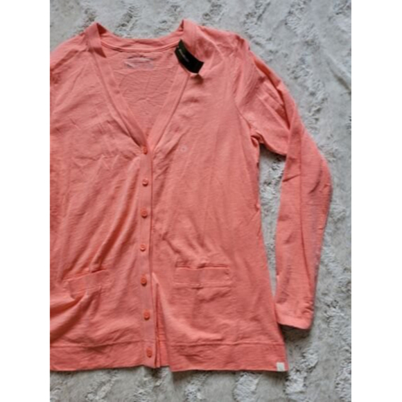 Eddie Bauer 100% Cotton LongSleeve Knit Slib Azalea Cardigan NWT Size L - Picture 5 of 12